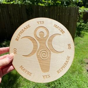 Wooden Divination Board with Goddess Design Crystal Grid for Manifestation-NEW